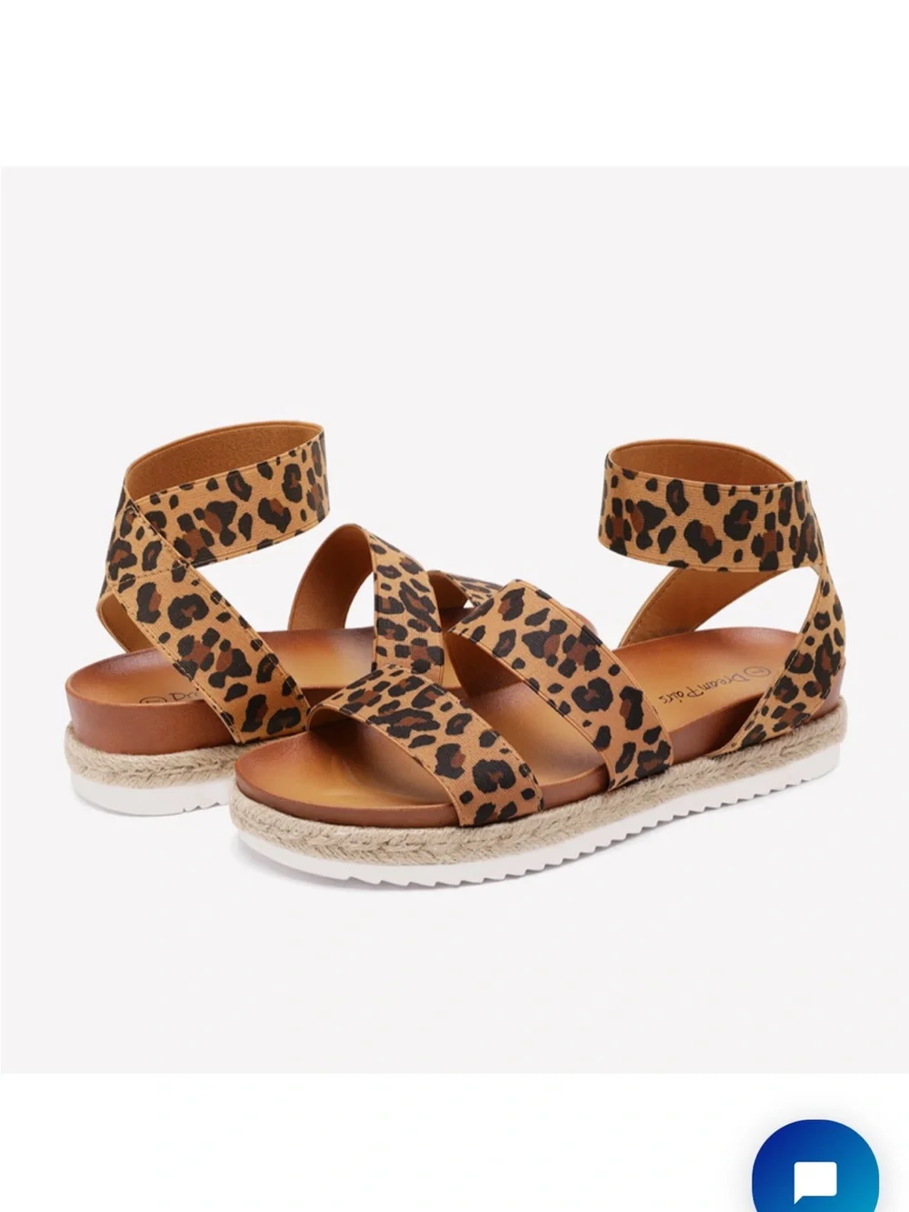 Dream Pairs Leopard Print Ankle-Strap Espadrille Wedges - Brown Black